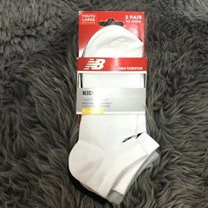 New Balance | Kid's No Show Socks | Youth Large | 3 Pack